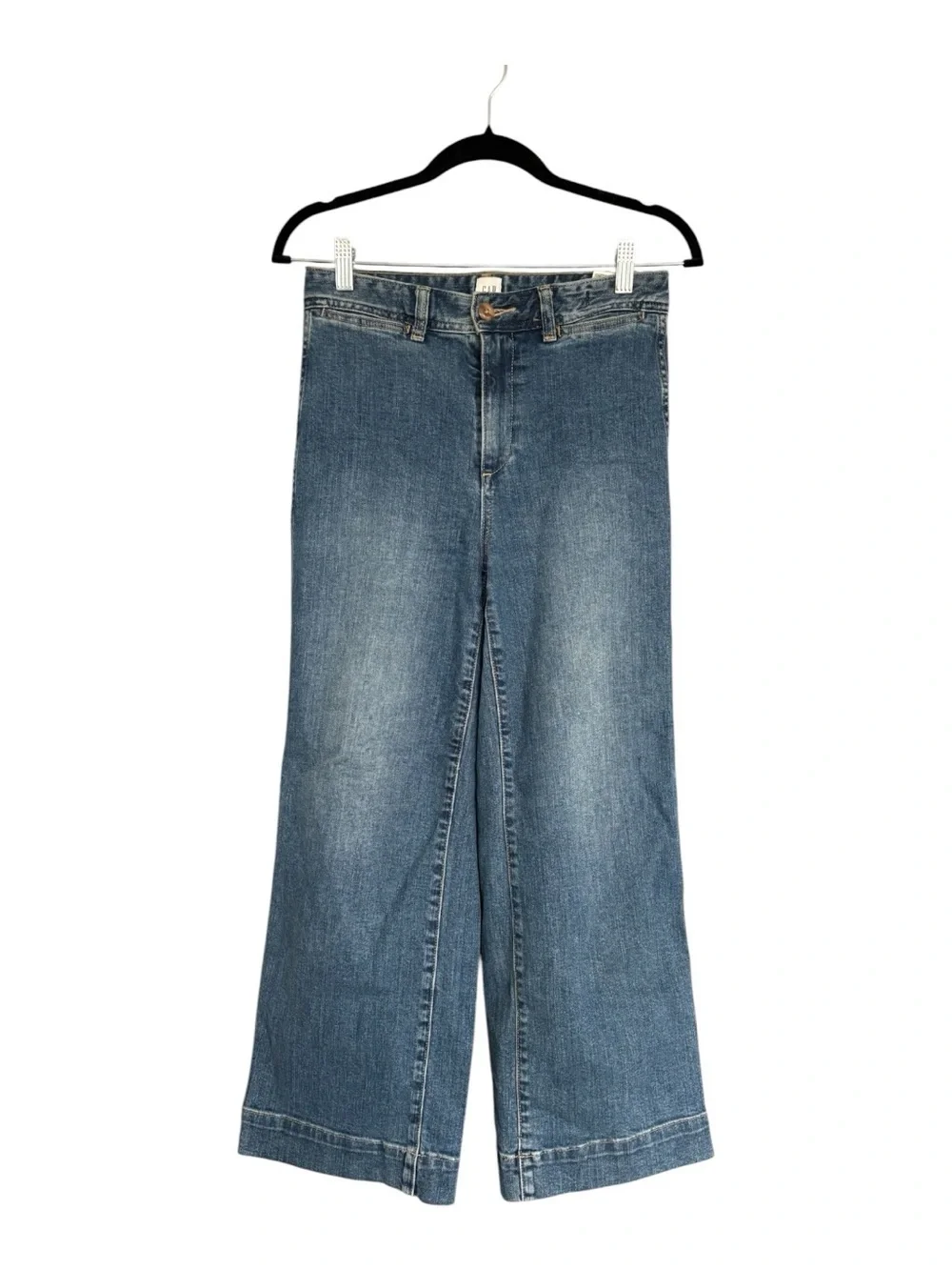 Gap High Rise Wide-Leg Crop Jeans Women’s Size 26 Medium Wash